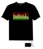 Camiseta Led Luminosa Ativada por Som - Estampa Equalizer